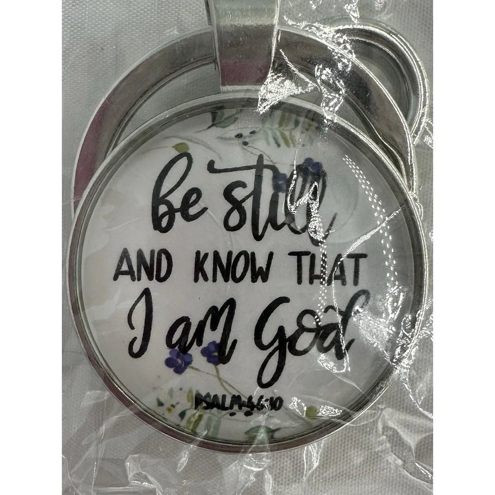 Ladies Inspiration Religious Christian Jewelry Bible PS 46:10 Keychain